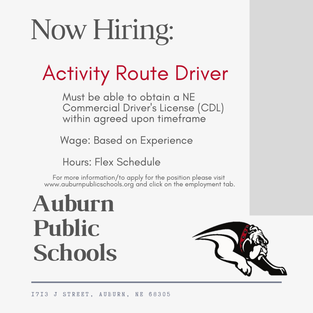 Now Hiring Activity Route Driver