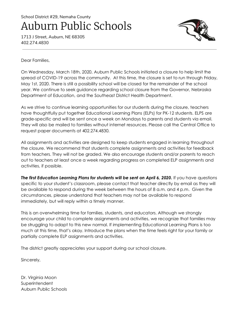 ELP Parent Letter