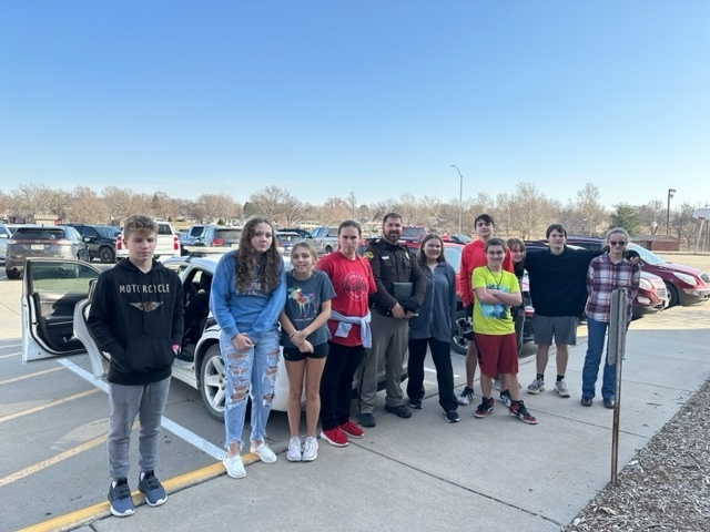 Officer Moyer and the 8th Grade Careers Connection class
